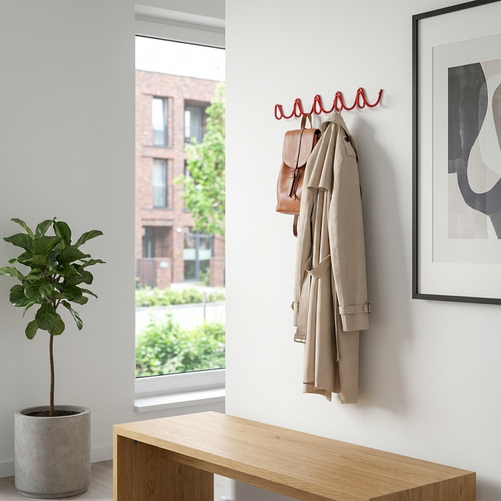 Wave Design Steel Wall Hooks