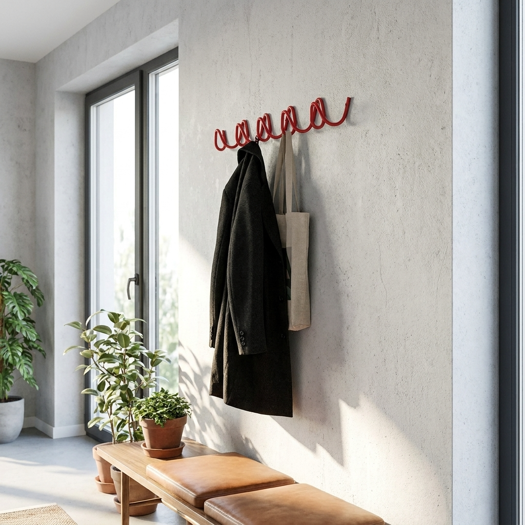 Wave Design Steel Wall Hooks