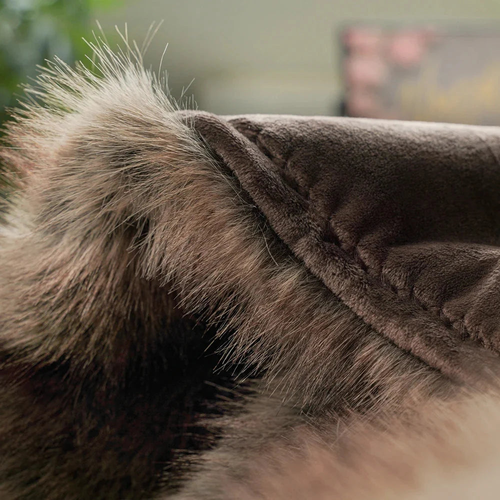 Ultra-Thick Faux Fur Throw Blanket on sofa lifestyle