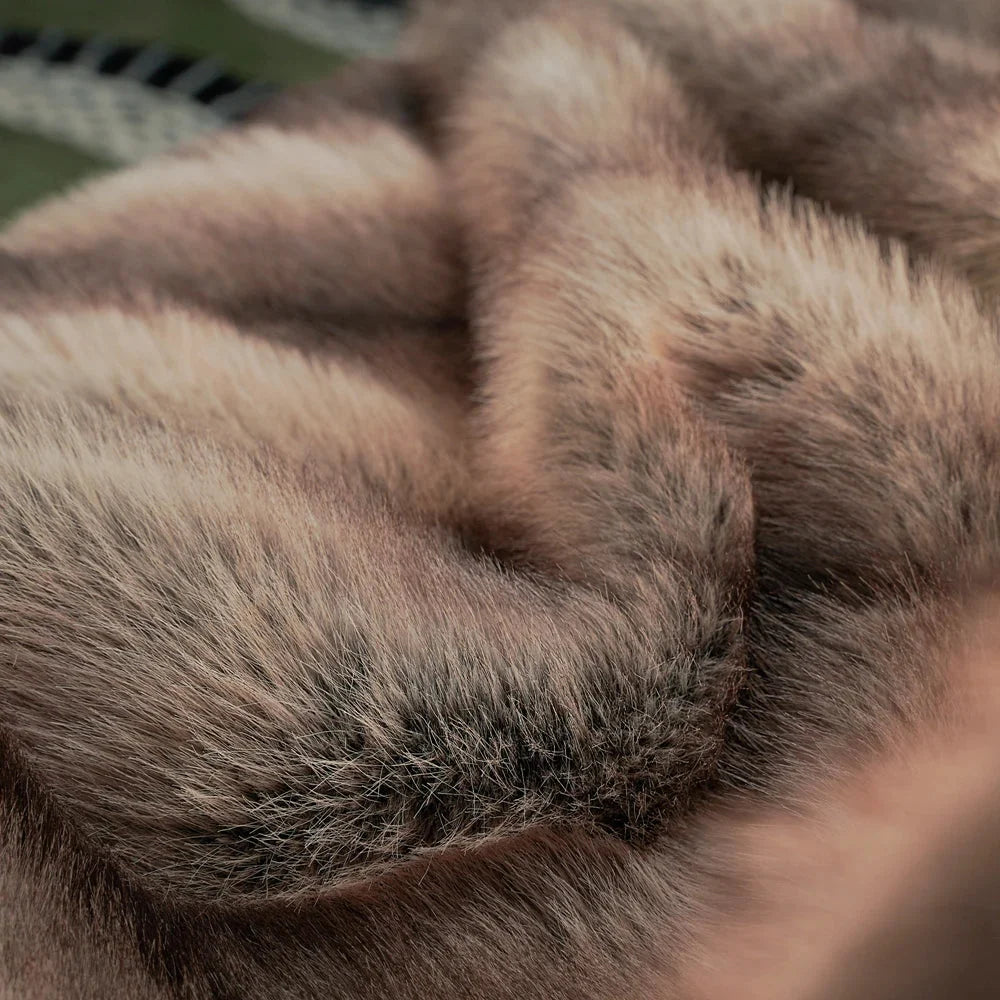 Ultra-Thick Faux Fur Throw Blanket texture detail