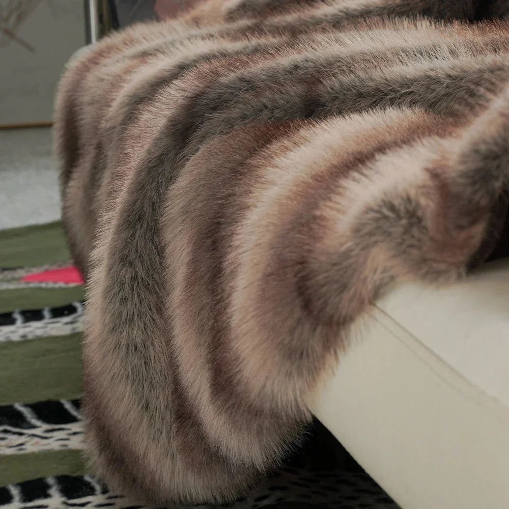 Ultra-Thick Faux Fur Throw Blanket size comparison