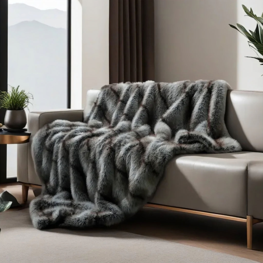 Ultra-Thick Faux Fur Throw Blanket color options display