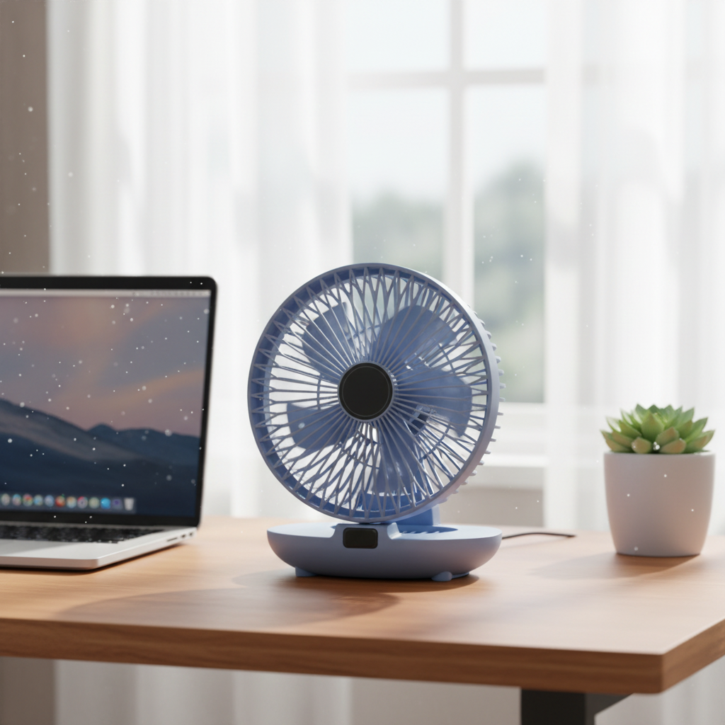 USB-Powered Foldable Desk Fan detail view