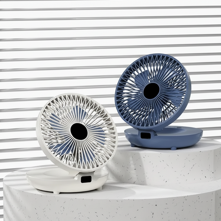 USB-Powered Foldable Desk Fan folded flat