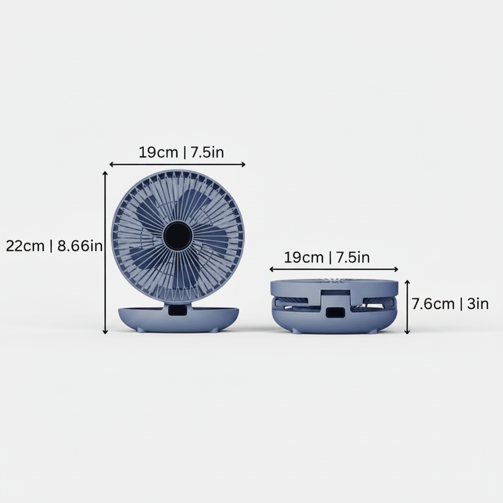 USB-Powered Foldable Desk Fan in use