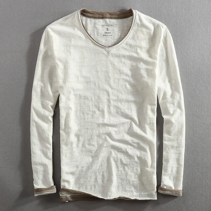 White V-Neck Sweatshirt detail view