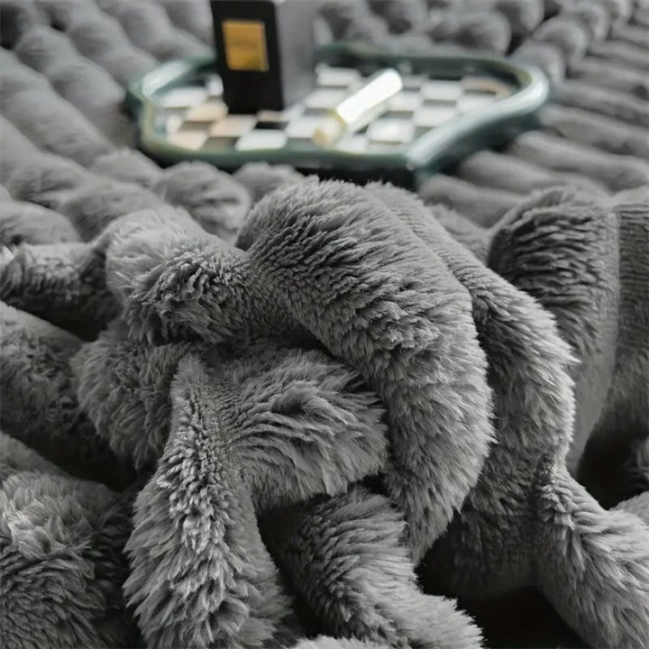 Velvety microfleece throw blanket lifestyle view