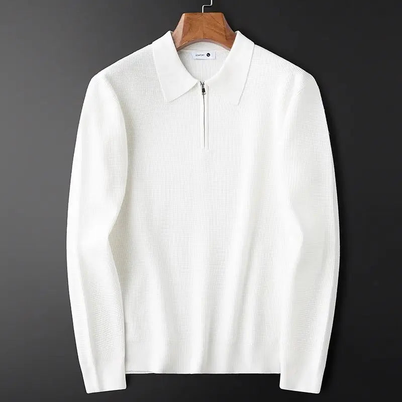 Rib-Knit Quarter Zip Sweater lifestyle 2