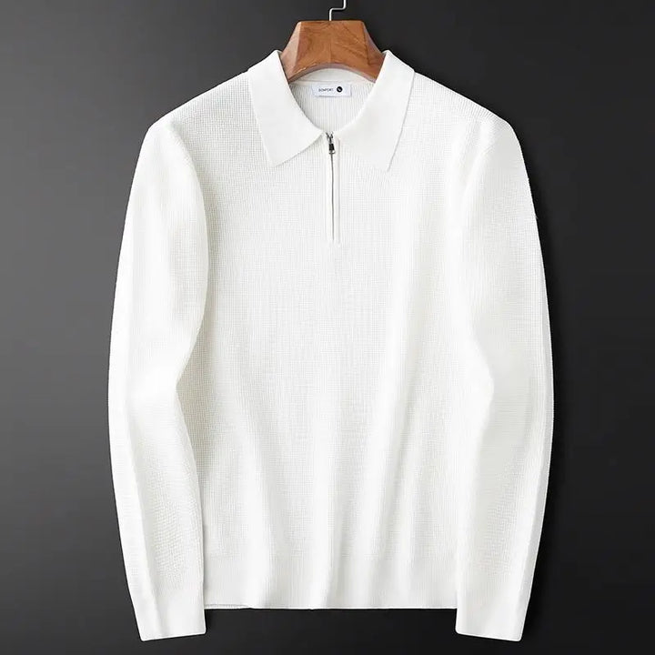 Rib-Knit Quarter Zip Sweater lifestyle 2