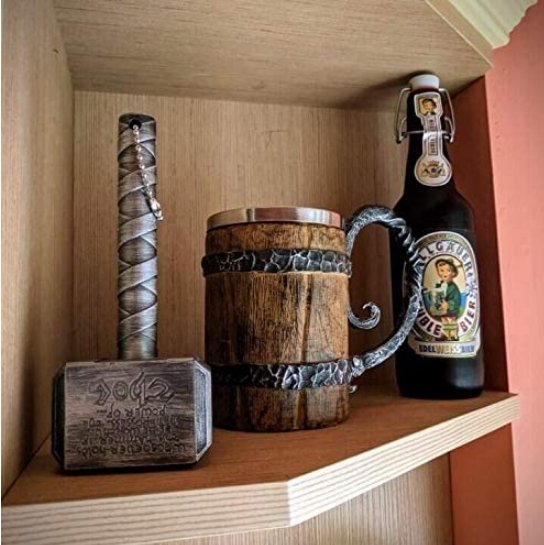 Double-Walled Norse Viking Tavern Mug for Hot & Cold Beverages