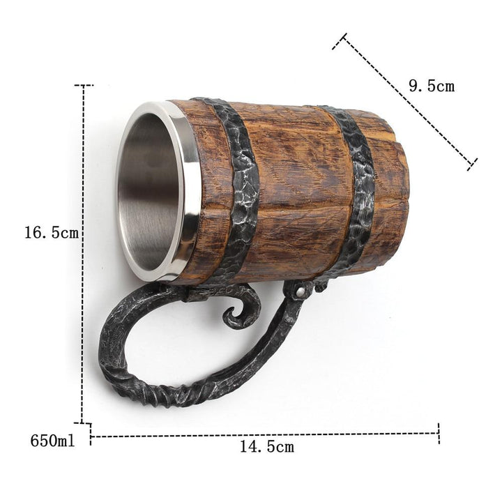 Double-Walled Norse Viking Tavern Mug for Hot & Cold Beverages