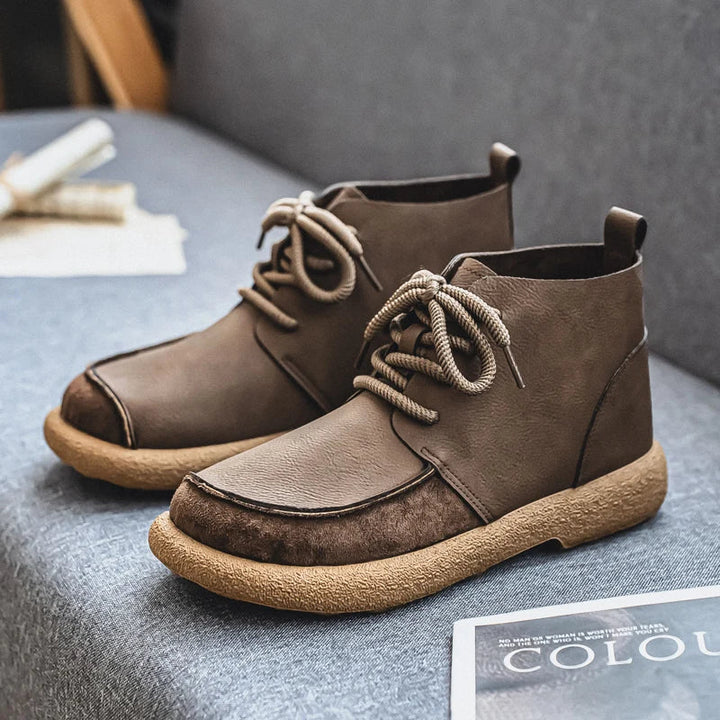 Brown Leather Boots front view