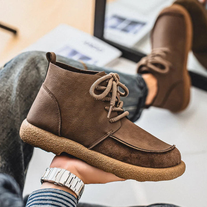 Brown Leather Boots side view