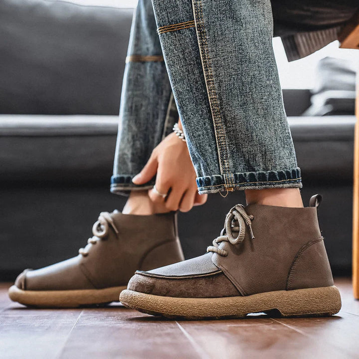 Brown Leather Boots lace detail