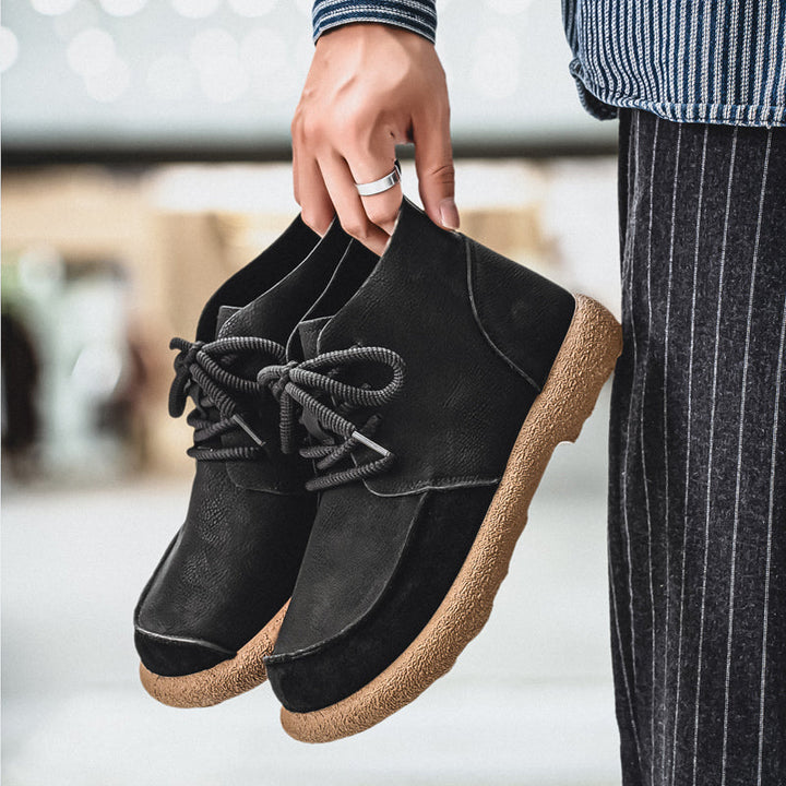 Black Leather Boots side view
