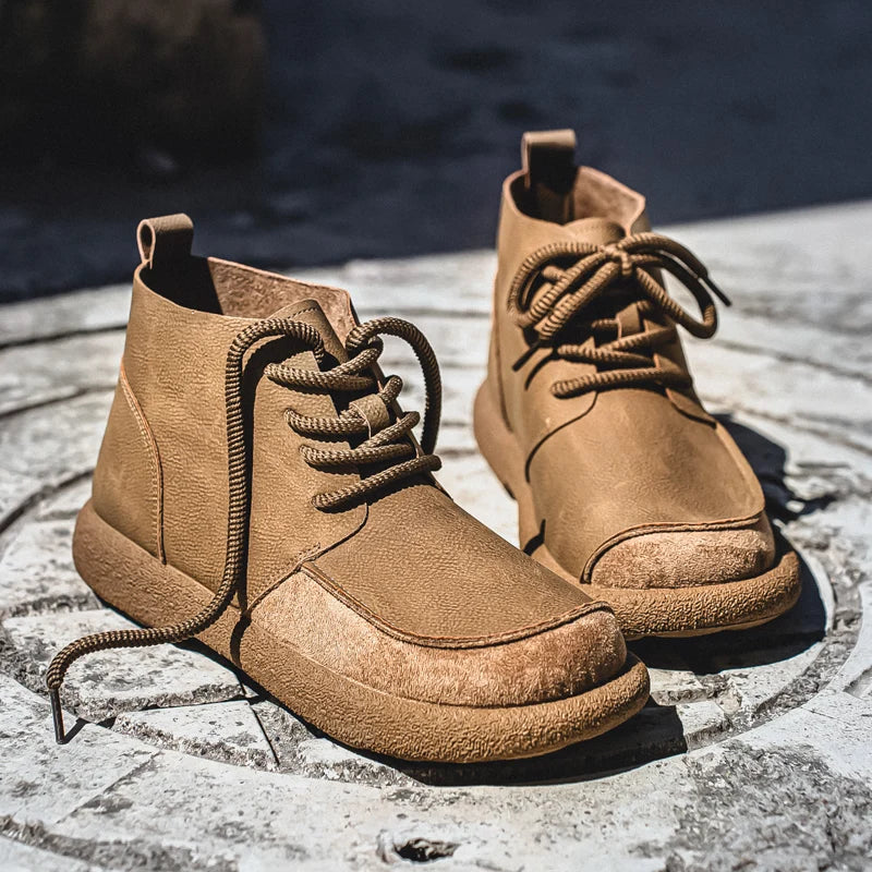 Camel Leather Boots side view