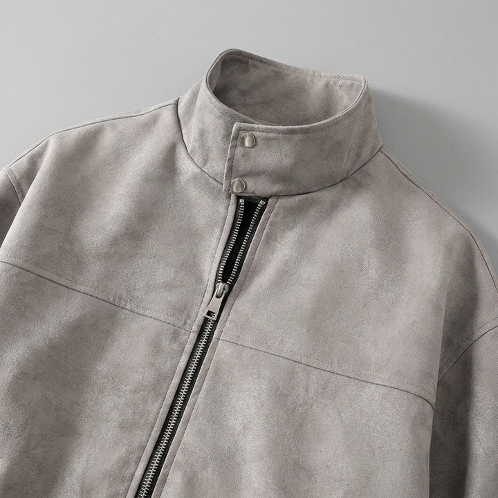 Gray Vintage Suede Jacket suede detail