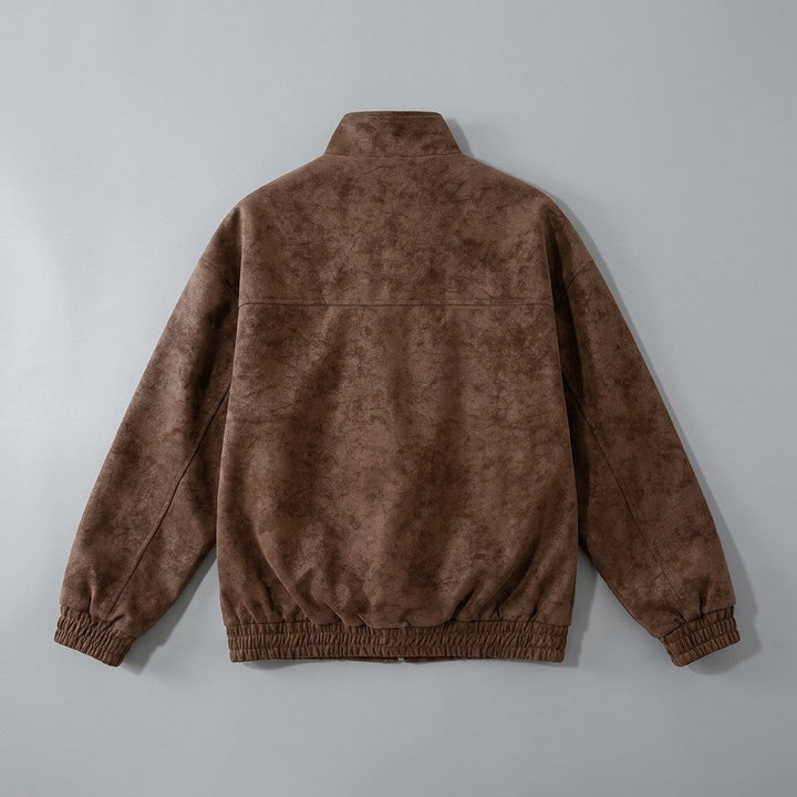 Coffee Vintage Suede-Look Jacket flat lay back