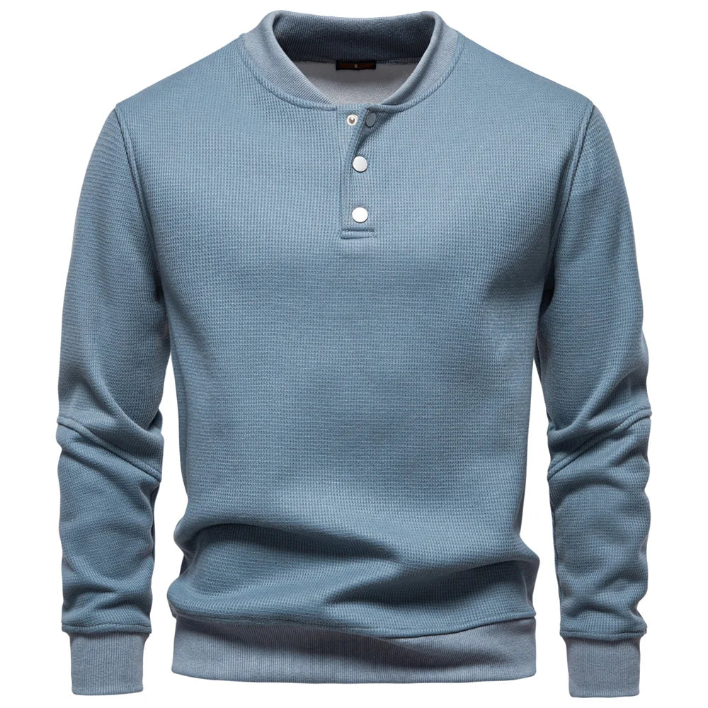 Waffle-Knit Henley Pullover alternate view 10