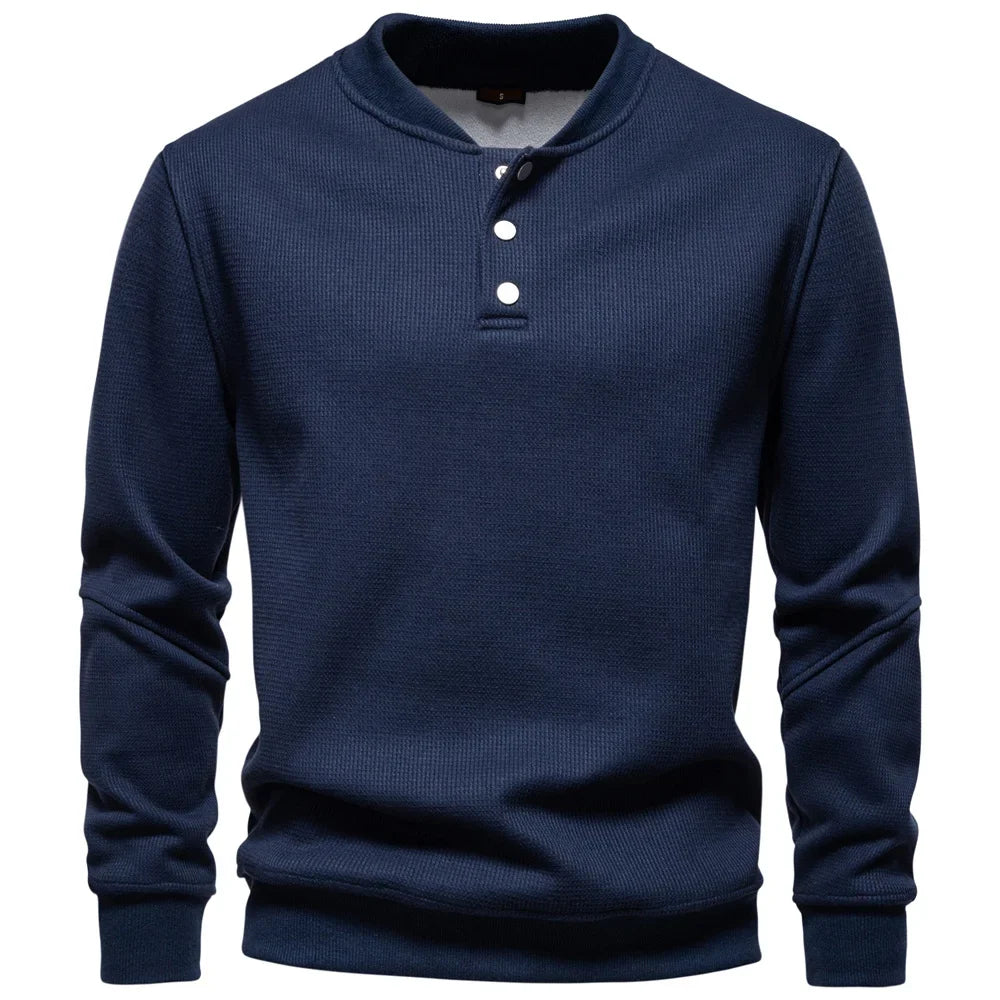 Waffle-Knit Henley Pullover alternate view 5