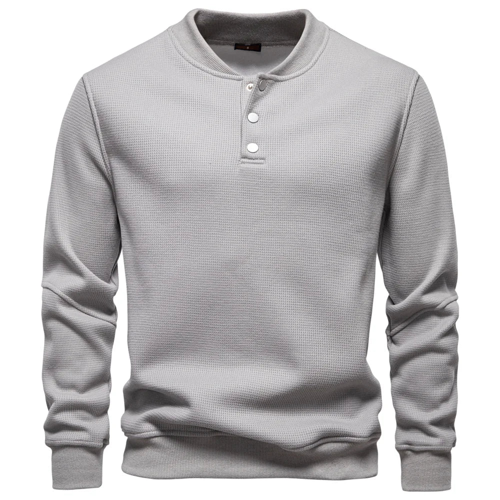 Waffle-Knit Henley Pullover alternate view 9