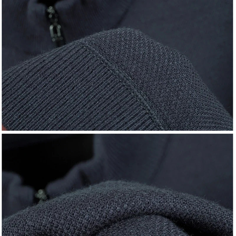 Waffle-Textured Half-Zip Sweater alternate view 3