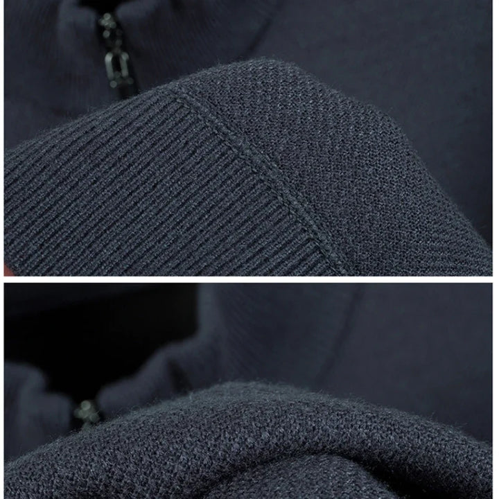 Waffle-Textured Half-Zip Sweater alternate view 3