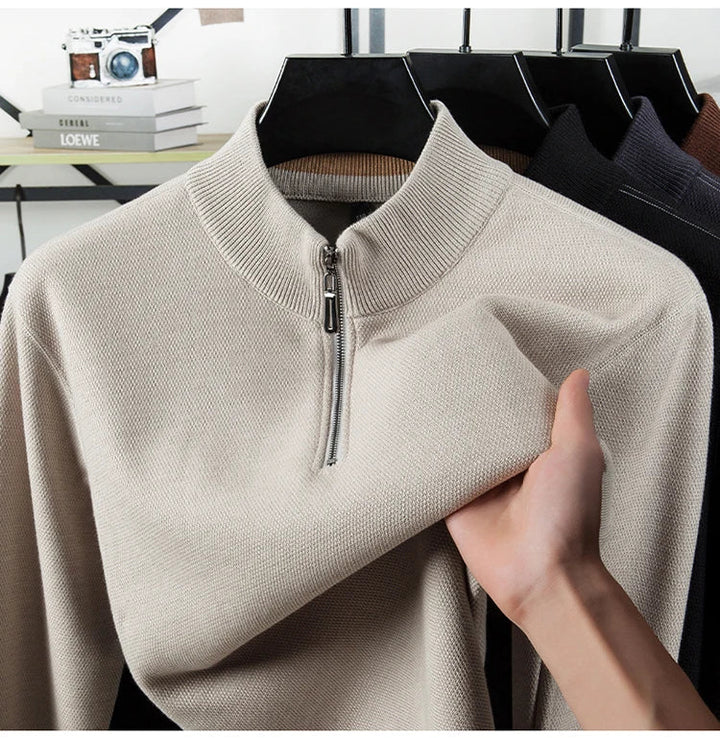 Waffle-Textured Half-Zip Sweater alternate view 9