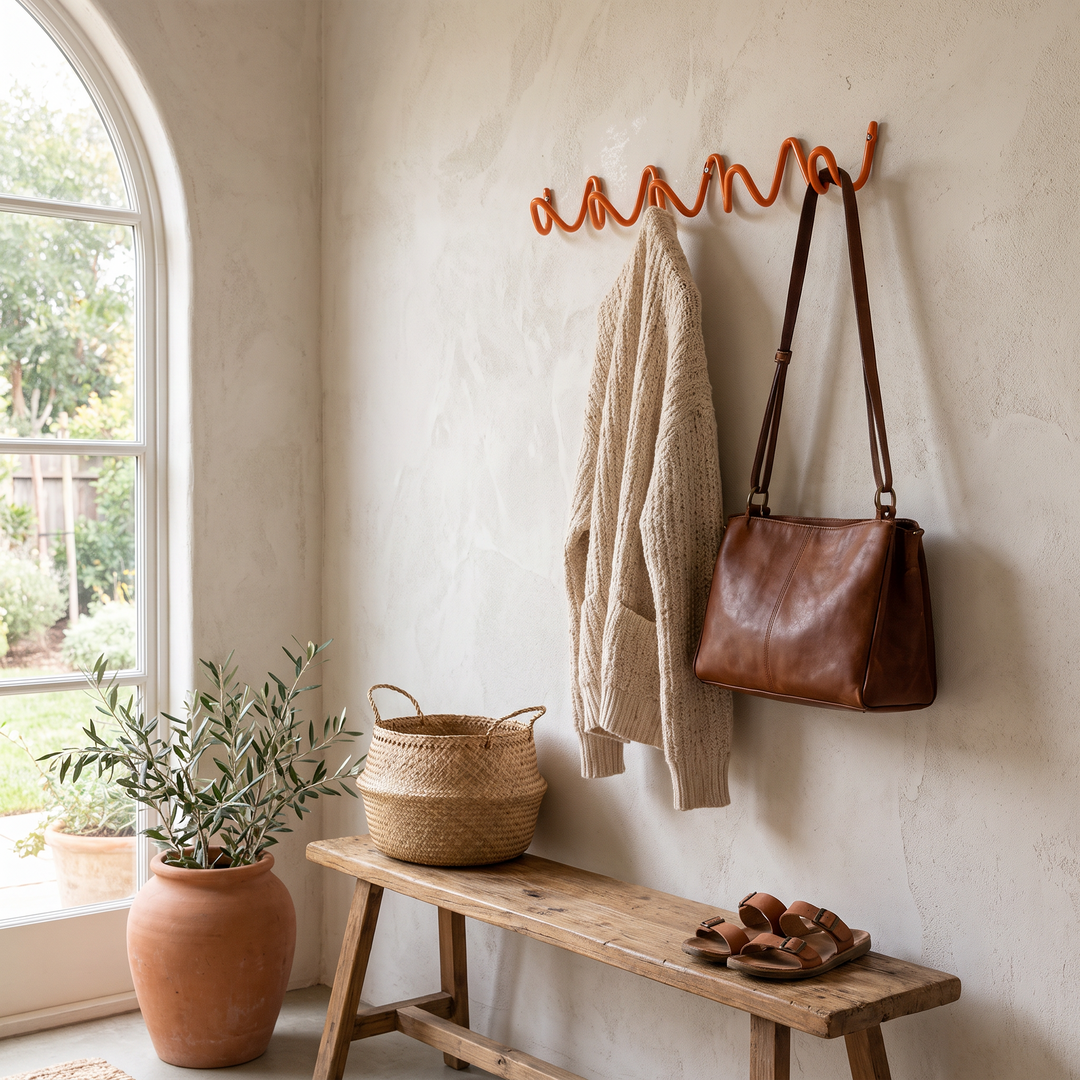 Wavy Iron Wall Coat Hooks