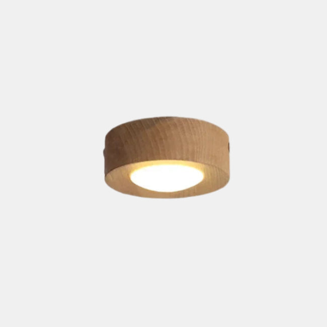 Modern Walnut Wood LED Ceiling Light Fixture for Elegant Home Decor
