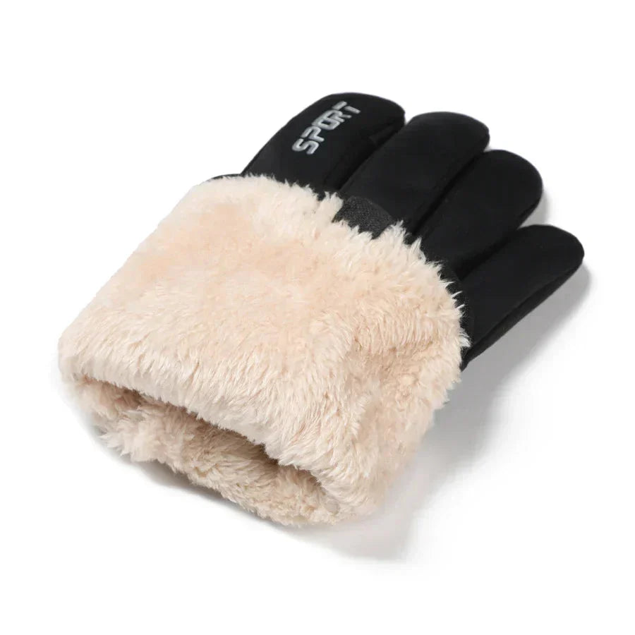 Water-Repellent Touchscreen Ski Gloves plush lining detail