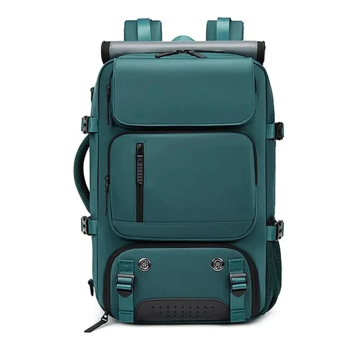 Water-Resistant USB Travel Backpack expandable compartment detail