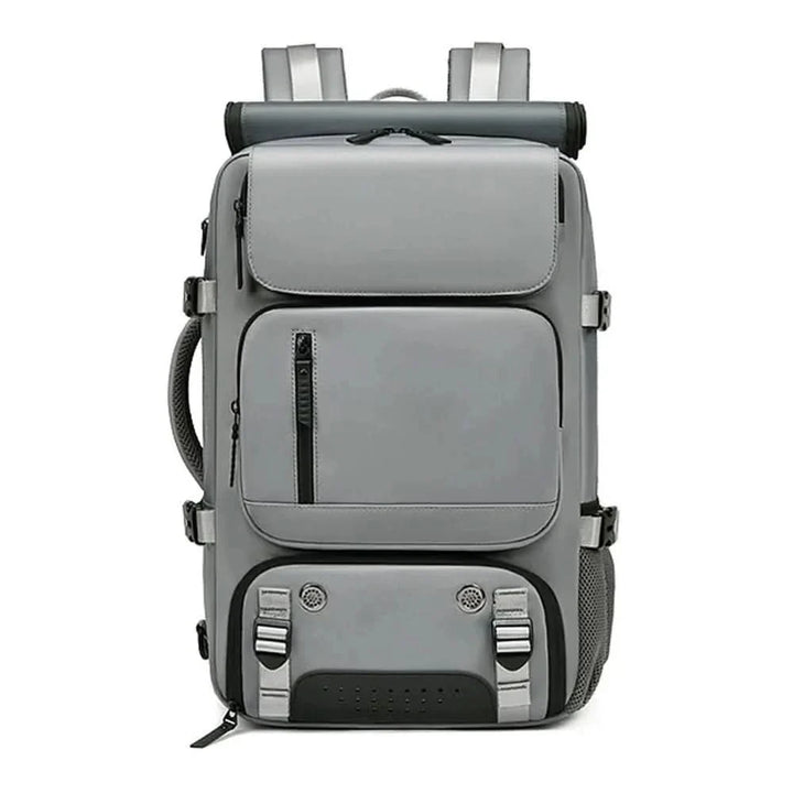 Water-Resistant USB Travel Backpack back view with straps