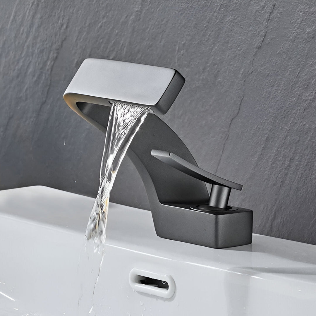 Waterfall Brass Bathroom Faucet finish options detail