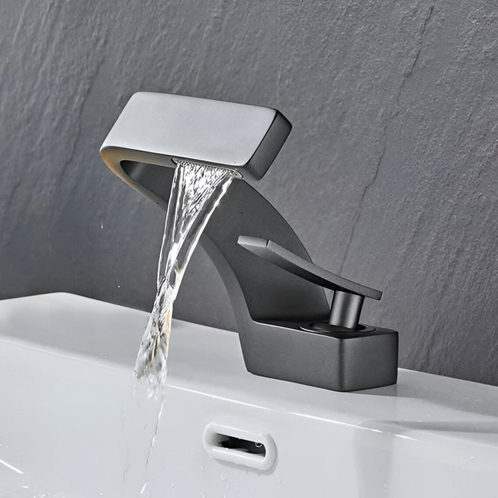Waterfall Brass Bathroom Faucet finish options detail