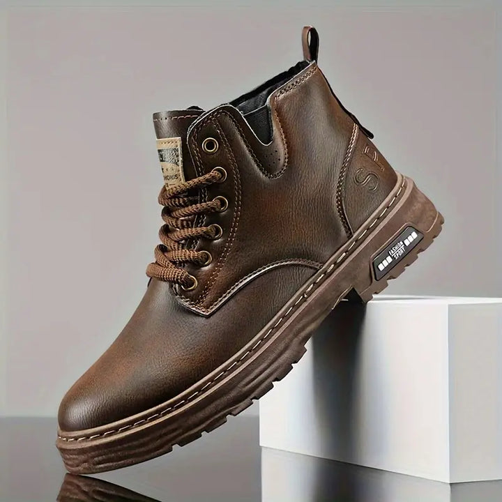 Brown Waterproof Hiking Boots front view