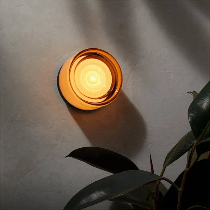Wave-Textured Glass Sconce installed lifestyle view