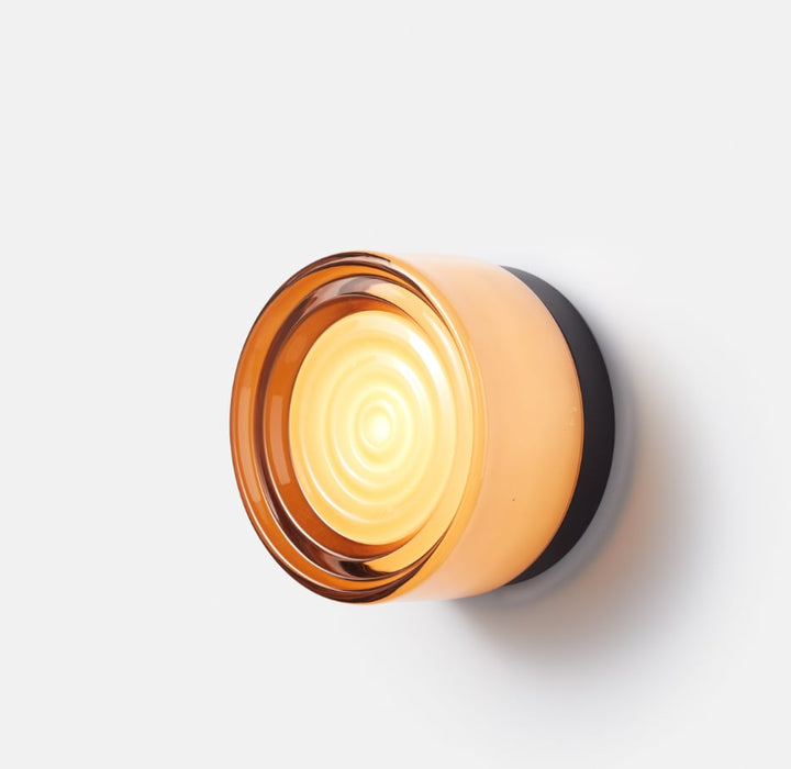 Wave-Textured Glass Sconce angled view