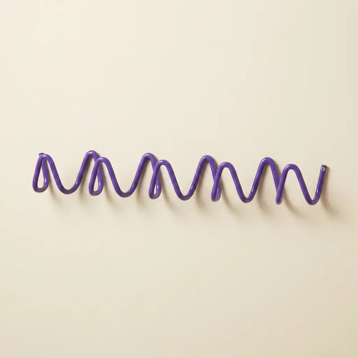 Purple Wavy Iron Wall Coat Hooks front view