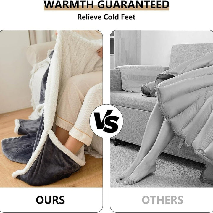 Wearable heated blanket warmth comparison detail