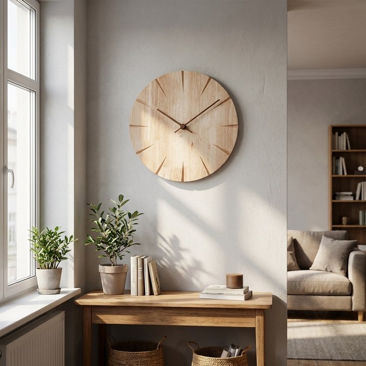 Minimalist Wooden Wall Clock