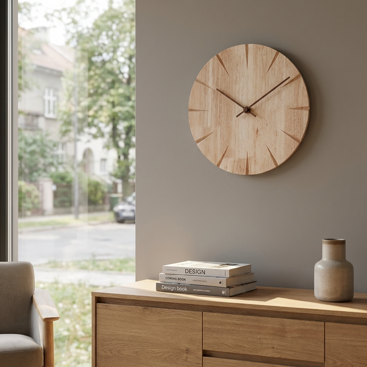 Minimalist Wooden Wall Clock