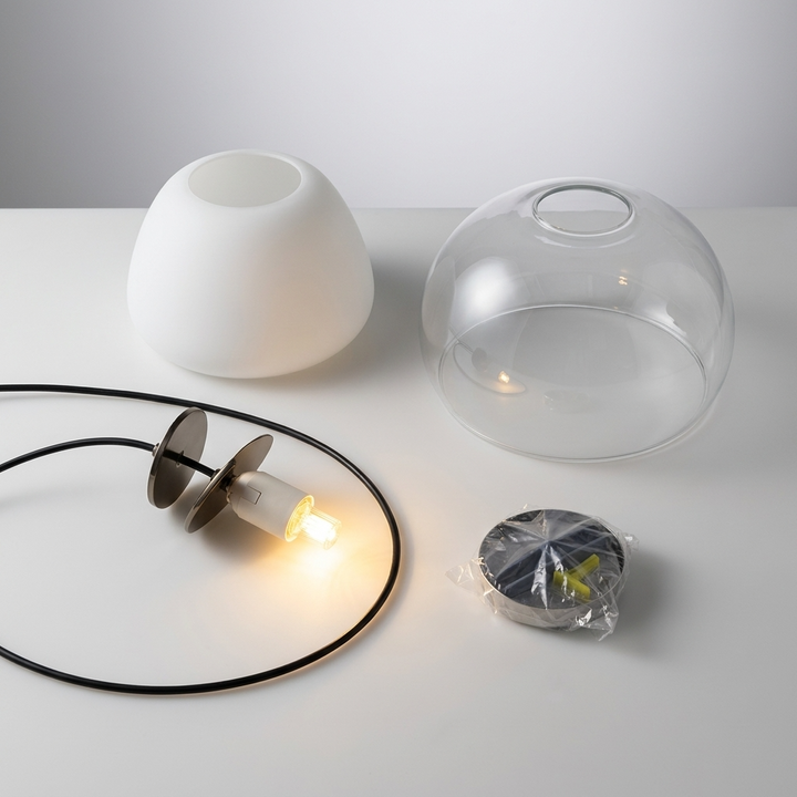 Adjustable Glass Dome Pendant Light