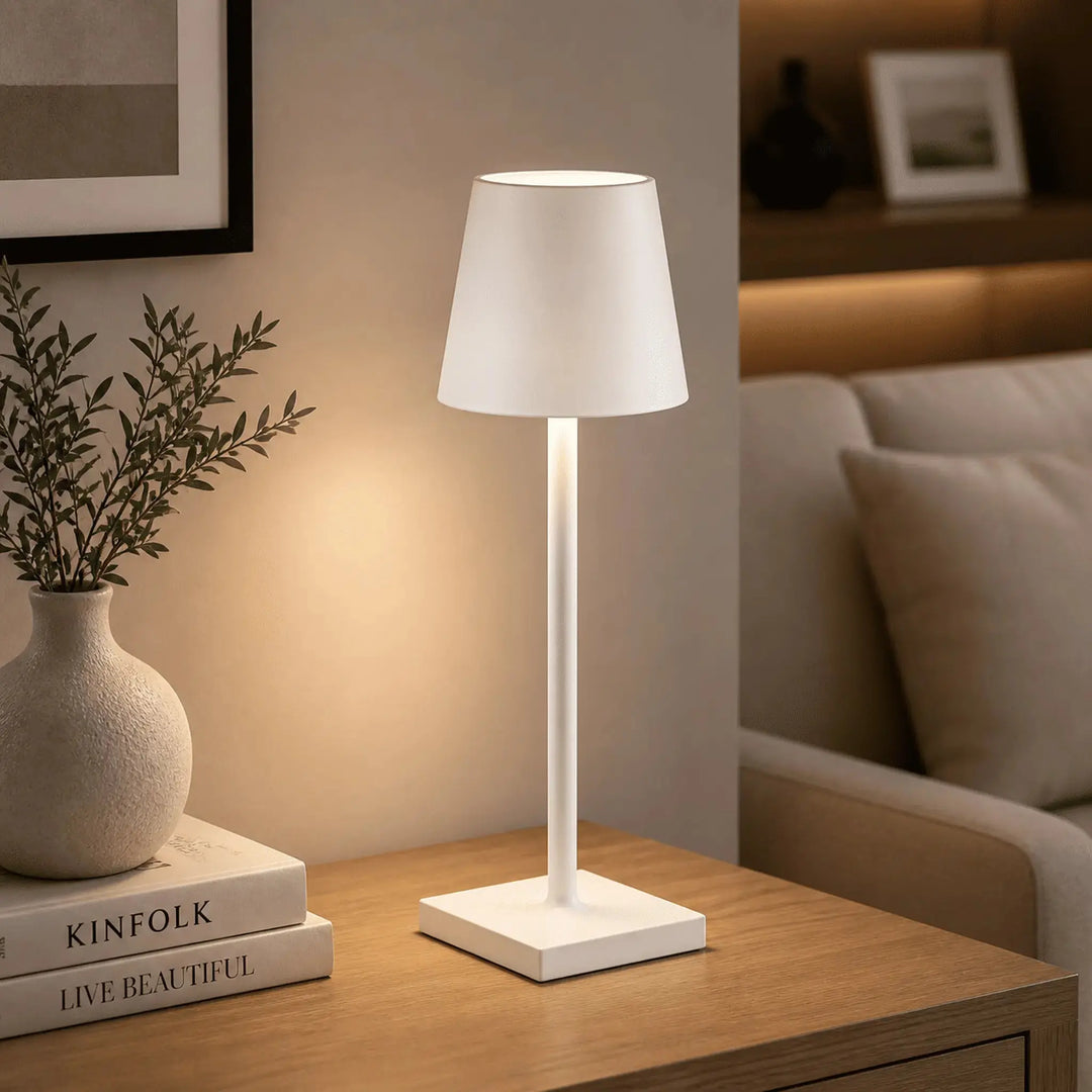 White Touch Control USB Desk Lamp, front view