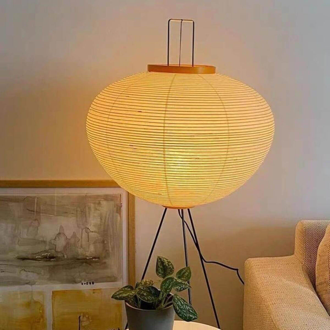 White Paper Floor Lamp bedroom styling