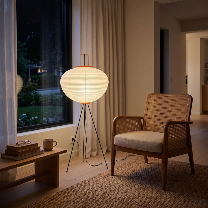 White Paper Floor Lamp side view