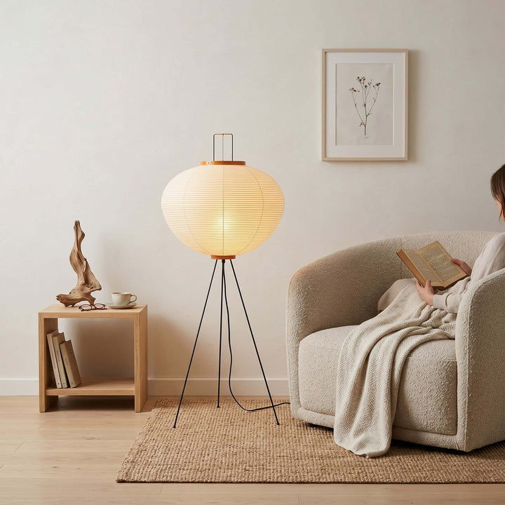White Paper Floor Lamp shade detail
