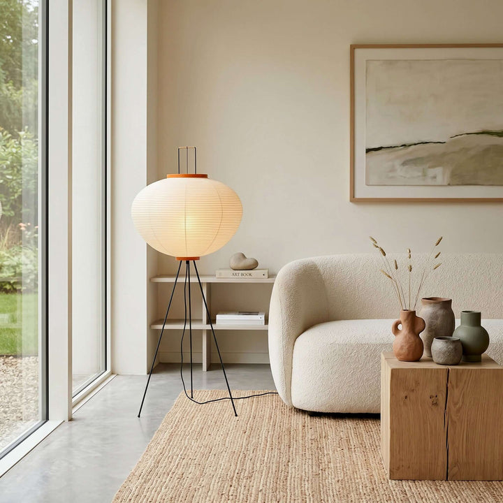 White Paper Floor Lamp front view