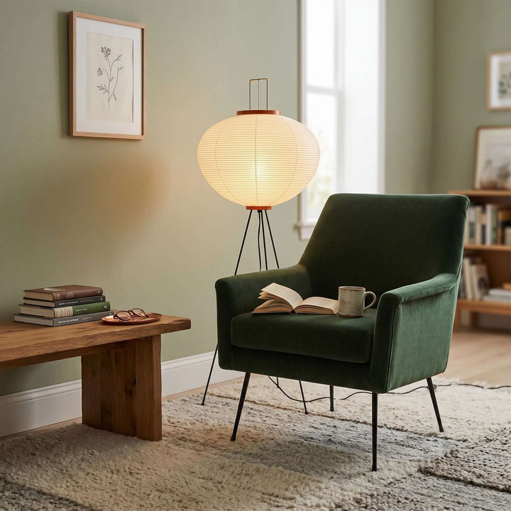 White Paper Floor Lamp studio shot