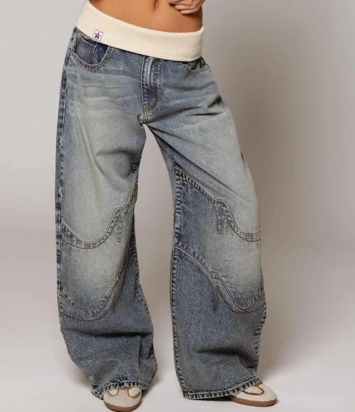 Light Blue Baggy Jeans front view
